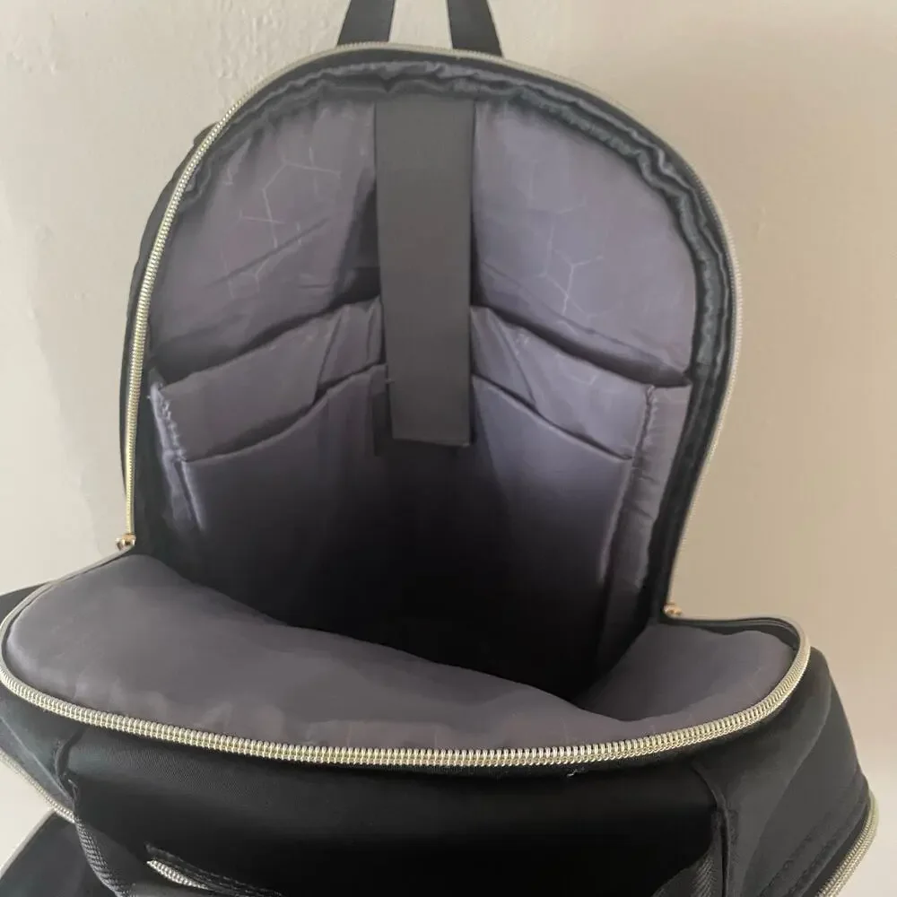 Modoker Black Quilted Womens Laptop Backpack 15.6 Inch USB Charging Bag Flaw